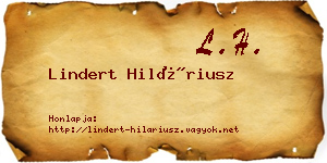 Lindert Hiláriusz névjegykártya